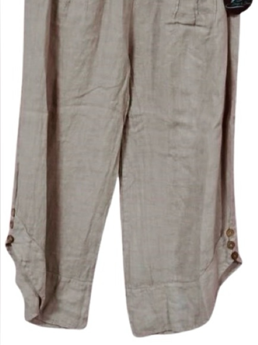 NWT XL Linen Cotton Pants PURO LINO Khaki Tan Wood Extra Large Designer Ankle - Picture 8 of 12